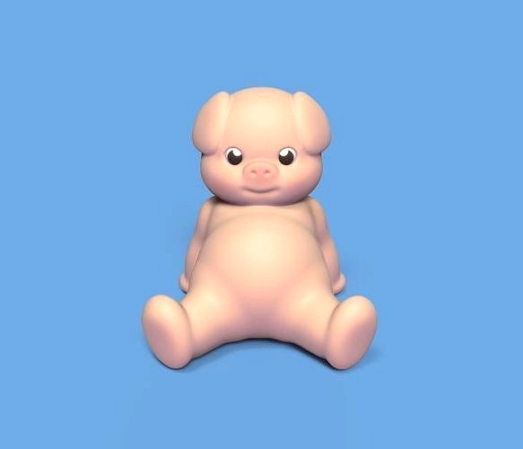 Cute Resting Pig | 3D