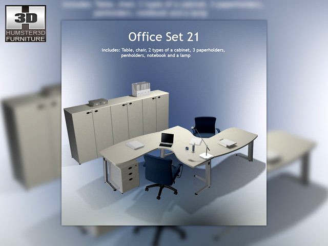 Office set 21 3D Model