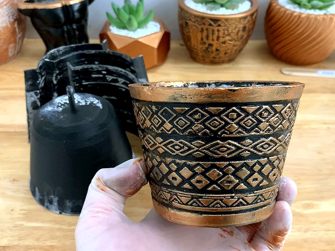 3D printed mold Boho Pot - reuseable mould | 3D