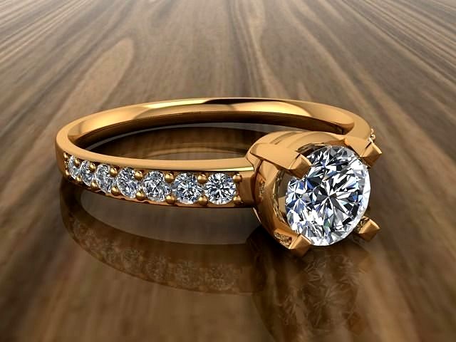 Solitare Ring for engagment | 3D
