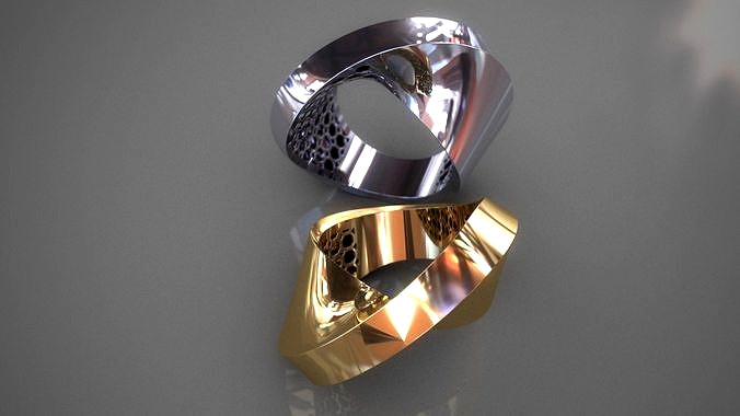 Mobius gold ring | 3D