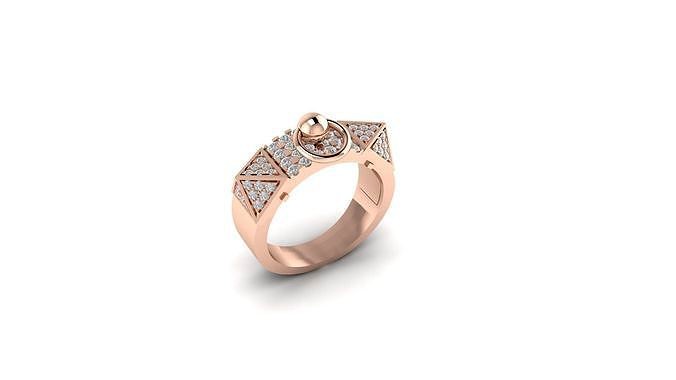 Hermes collier de chien diamond ring | 3D