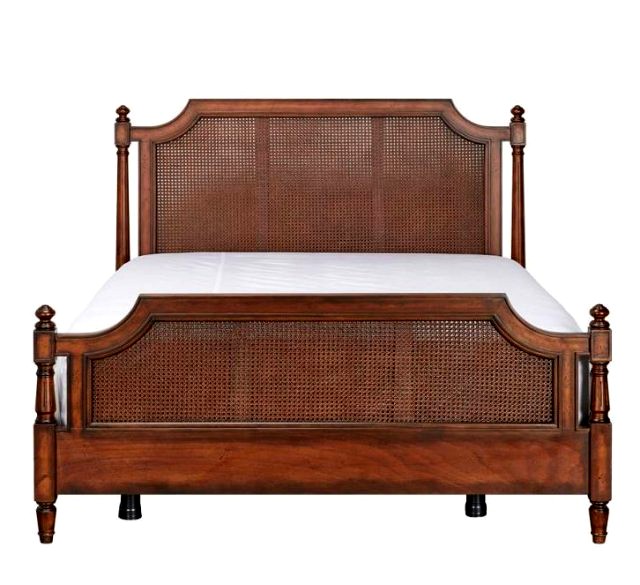 Solid wood queen bed