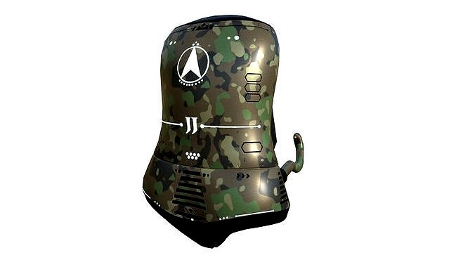 Jetpack J08 Green Camouflage - SciFi Character Design