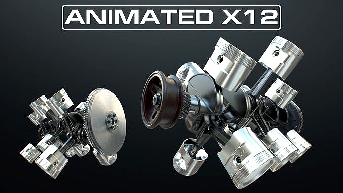 X12 Engine Working Animated
