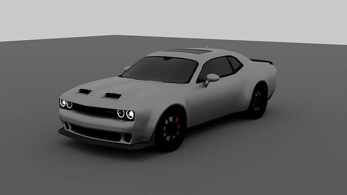 Low-Poly 2018 Dodge Challenger SRT Hellcat 3D Model