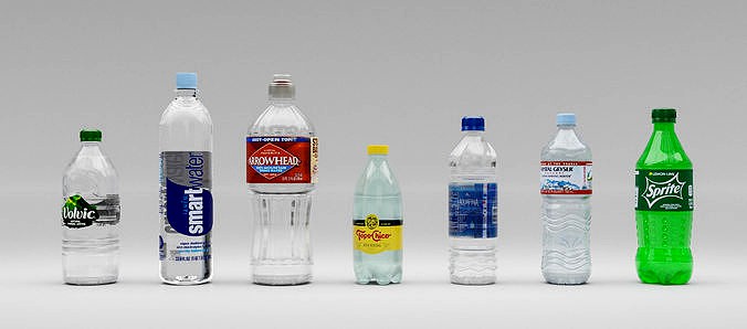High quality water bottles for cinematic and close up rendering