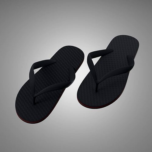 Thai Flip flops 3D model low polygon