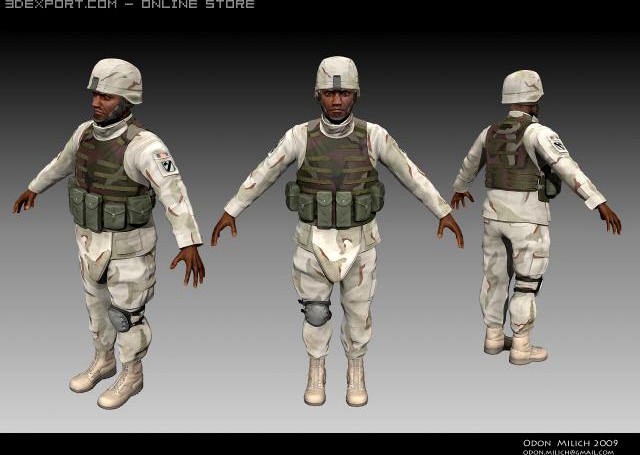 US army soldier 3D Model