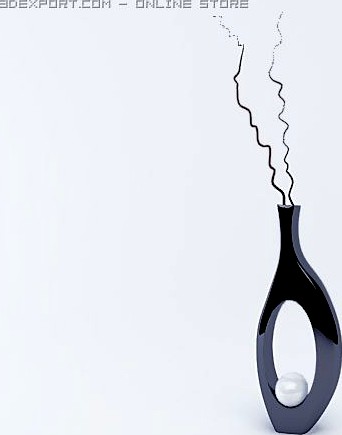 Black exotic vase 3D Model