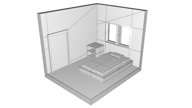 The bedroom is isometric not textured