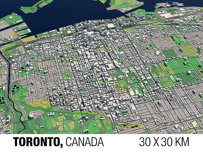 Toronto 30x30km City Map