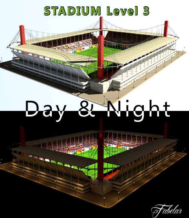 Stadium Level 3 DayNight 3D Model