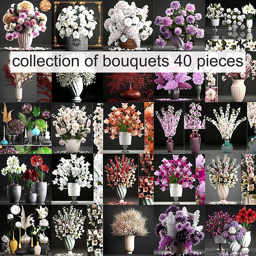Collection of bouquets 40 pieces