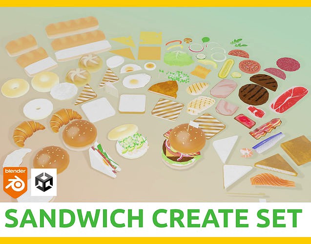 Sandwich create set -Bread and ingredient-