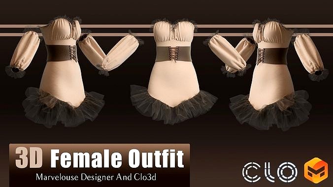 Female Outfit In Marvelous Designer And Clo3D