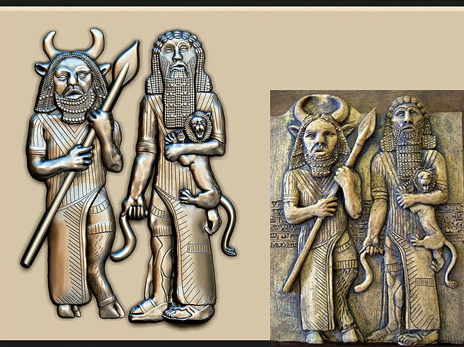 Epic of Gilgamesh Enkidu -Assyrian king Ashurbanipal