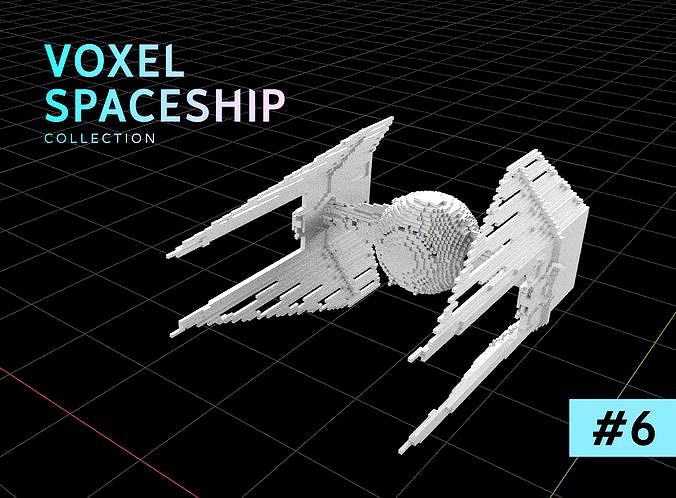 3D model VOXEL SPACESHIP Collection 6