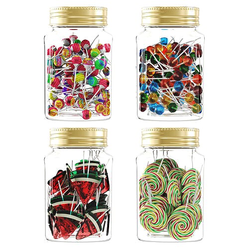 Lollipops in a glass jar