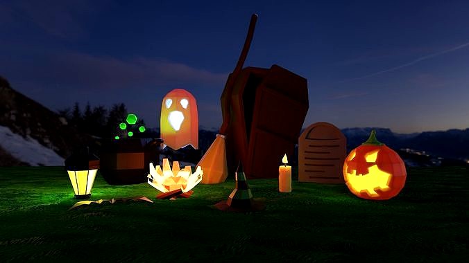 Halloween low poly pack
