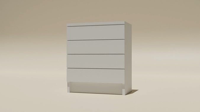 Modern chest of drawers 3d model low poly