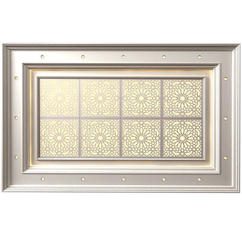 Coffered ceiling with lighting in oriental style