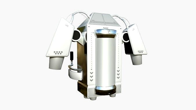 Jetpack G05 White Aluminum - SciFi Character Design 3d model