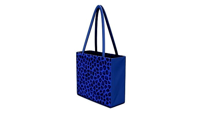 Blue Leopard Skin Hand Bag