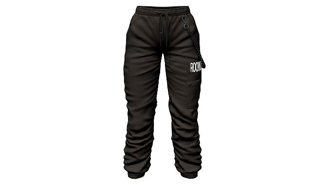 Black Cargo Pants With Chains