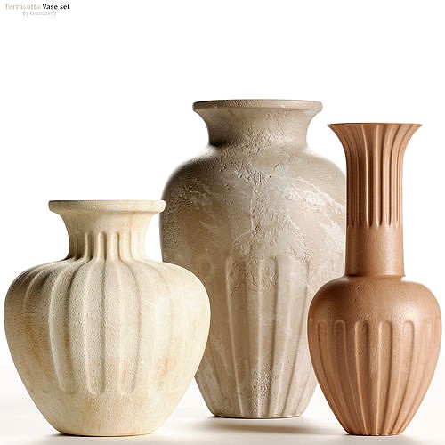 Cannelee Terracotta Vases