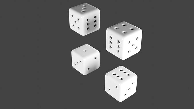 dice 3d model in real size