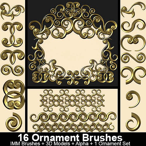 Ornaments Brushes with IMM Brushes and Ornament Set Vol 3