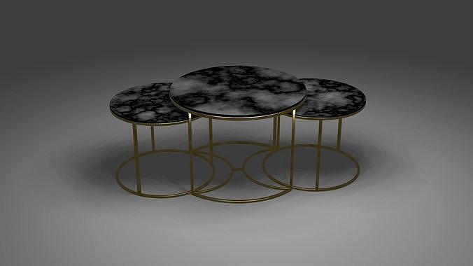 Terry Table Set 3 Pieces Gold
