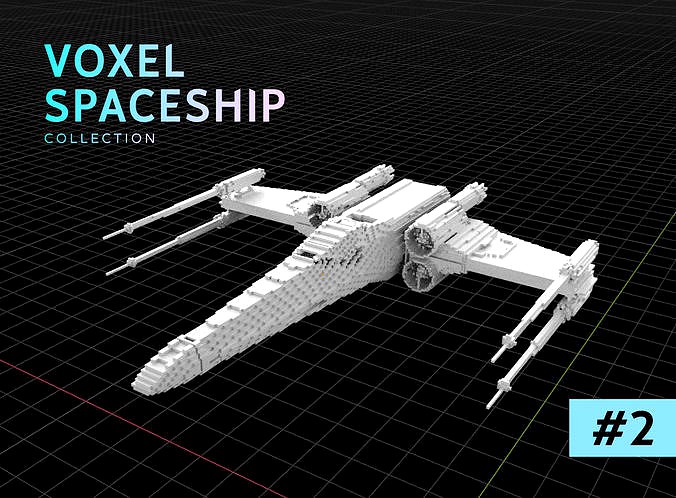 3D VOXEL SPACESHIP Collection 2