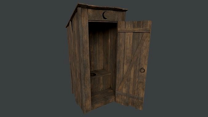 Wooden Outhouse PBR 3D Model