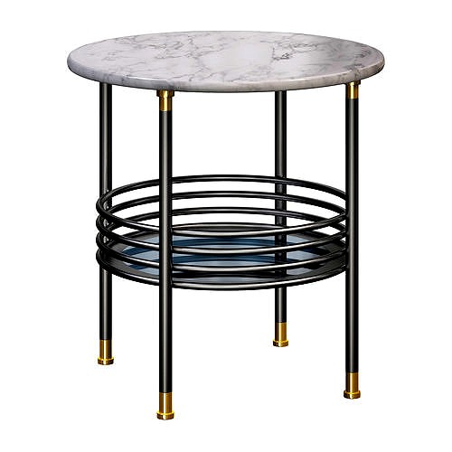 Round marble side table with storage space by HC28 Cosmo