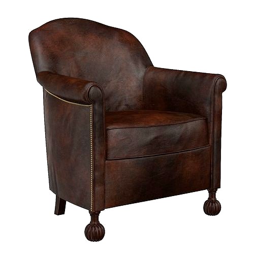 1950s French Leather imitation Armchair