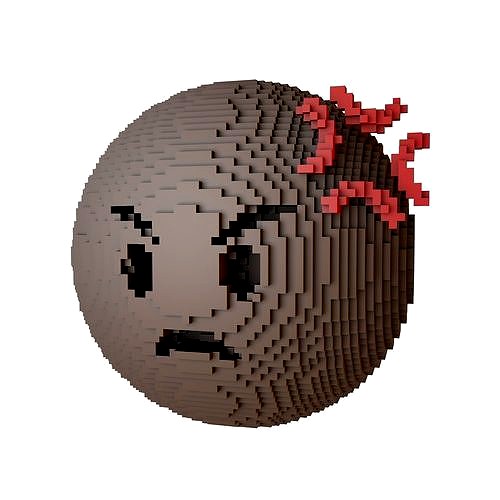 Voxel Angry Face With Anger Symbol v1 005