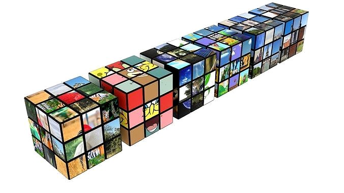 Rubiks Cubes Set With Pictures Mixed