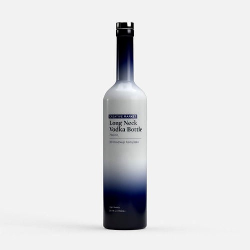 750mL Long Neck Glass Vodka Bottle