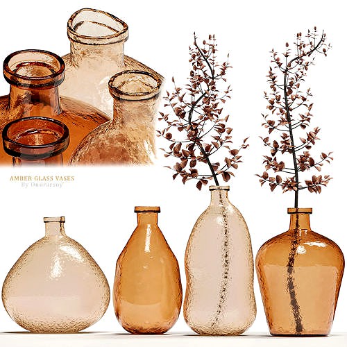 Crate and barrel Amber Glass Vases