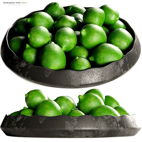 Elgen Black Centerpiece Bowl with Limes