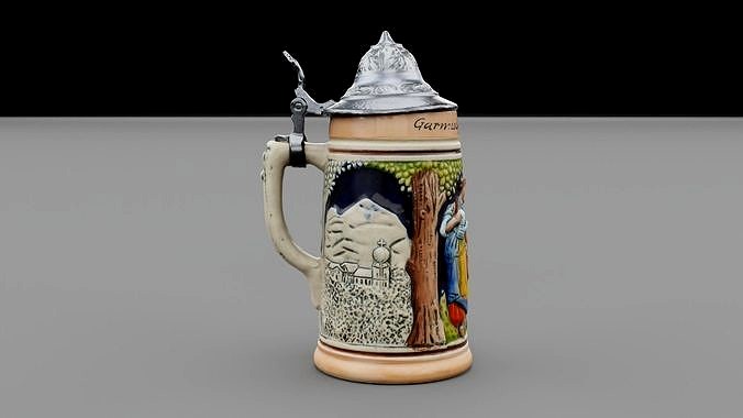 Bavarian ceramic beer mug 01 high-poly