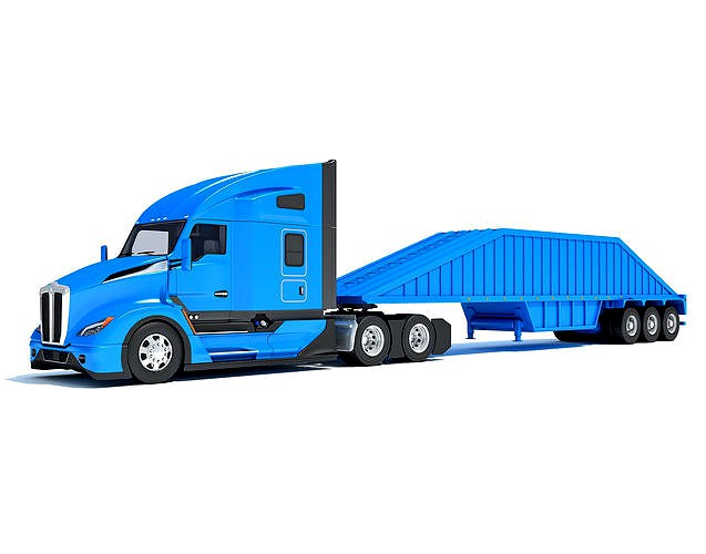 Truck with Bottom Dump Trailer