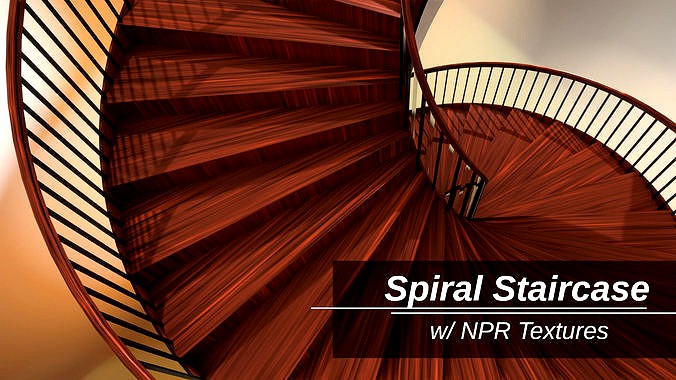 Spiral Staircase with NPR Textures