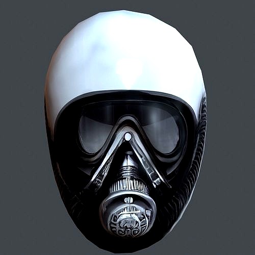 Gas mask helmet scifi Low-poly character art game
