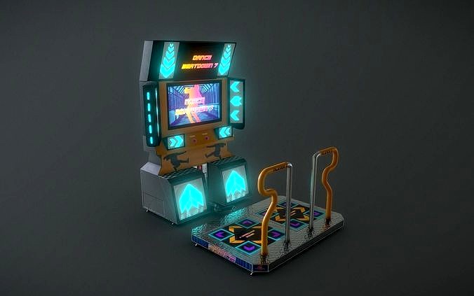 Low-Poly Dance Arcade Machine Techno Retro