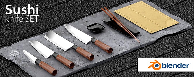 Japanese sushi knives set and some exrtas