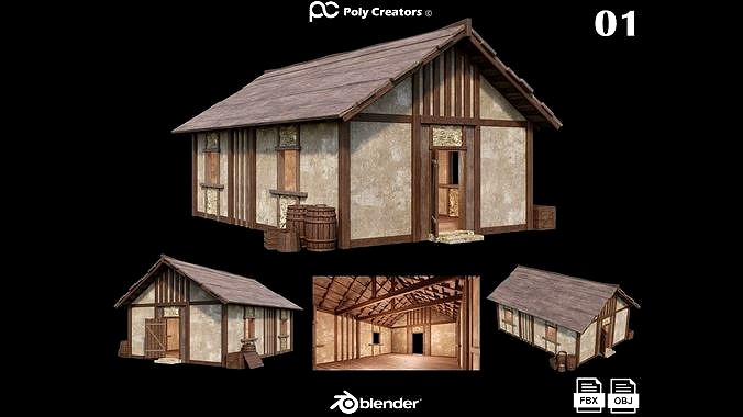 Medieval House 01 - 4K Textures Game Ready