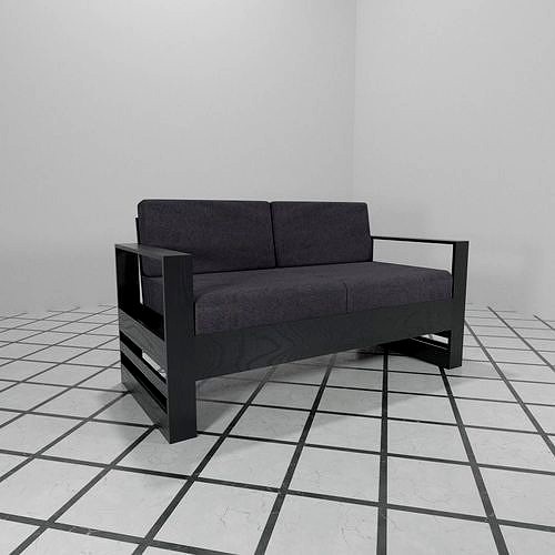 Wood Sofa 3D model